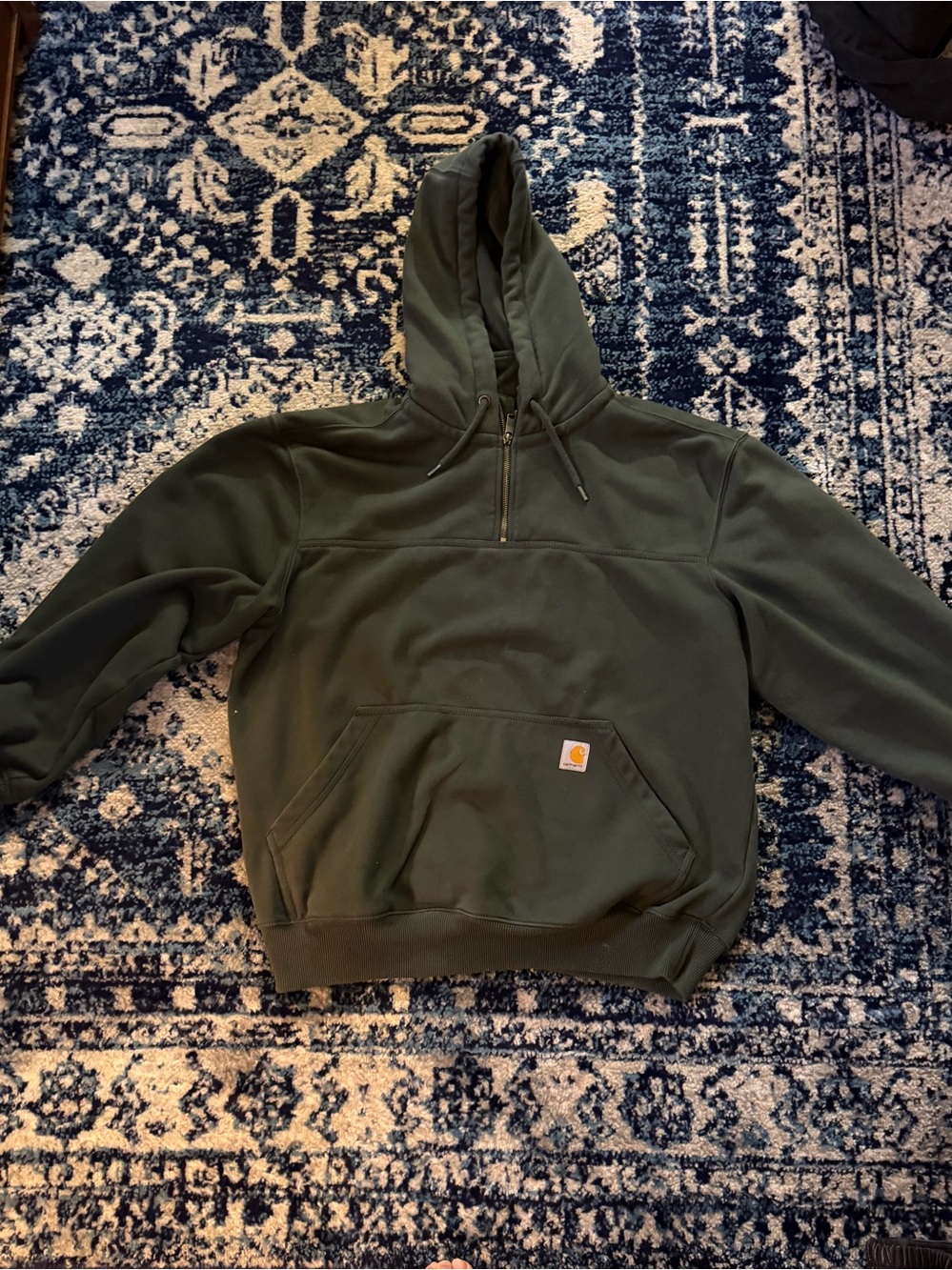 Carhartt Olive Hoodie Pullover with Kangaroo Pocket